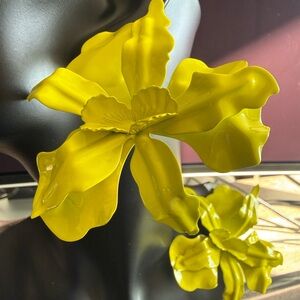(NEW) Yellow Floral Statement Earrings